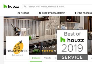 Gramophone won Best of Houzz 2019 Service